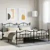 Image de vidaXL Cadre de lit métal sans matelas avec pied de lit noir 193x203cm