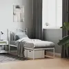 Image de vidaXL Cadre de lit métal sans matelas avec tête de lit blanc 75x190cm