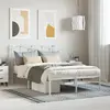 Image de vidaXL Cadre de lit métal sans matelas et tête de lit blanc 120x190 cm