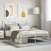 Image de vidaXL Cadre de lit métal sans matelas et tête de lit blanc 135x190 cm