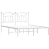 Image de vidaXL Bedframe met hoofdbord metaal wit 140x190 cm