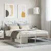 Image de vidaXL Cadre de lit métal sans matelas et tête de lit blanc 140x200 cm