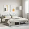Image de vidaXL Cadre de lit métal sans matelas et tête de lit blanc 193x203 cm
