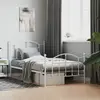 Image de vidaXL Cadre de lit métal sans matelas et pied de lit blanc 100x190 cm