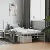 Image de vidaXL Cadre de lit métal sans matelas et pied de lit blanc 100x200 cm