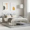 Image de vidaXL Cadre de lit métal sans matelas et pied de lit blanc 120x200 cm