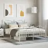 Image de vidaXL Cadre de lit métal sans matelas et pied de lit blanc 140x190 cm