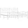 Image de vidaXL Cadre de lit métal sans matelas et pied de lit blanc 193x203 cm
