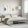 Image de vidaXL Cadre de lit métal sans matelas et pied de lit blanc 200x200 cm