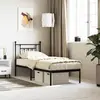 Image de vidaXL Cadre de lit métal sans matelas avec tête de lit noir 75x190 cm