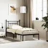 Image de vidaXL Cadre de lit métal sans matelas avec tête de lit noir 80x200 cm