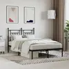 Image de vidaXL Cadre de lit métal sans matelas avec tête de lit noir 120x190cm