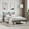 Image de vidaXL Cadre de lit métal sans matelas avec tête de lit noir 135x190cm