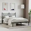 Image de vidaXL Cadre de lit métal sans matelas avec tête de lit noir 150x200cm