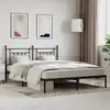 Image de vidaXL Cadre de lit métal sans matelas et tête de lit noir 180x200 cm