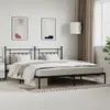 Image de vidaXL Cadre de lit métal sans matelas avec tête de lit noir 193x203cm
