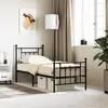 Image de vidaXL Cadre de lit métal sans matelas avec pied de lit noir 75x190 cm