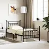 Image de vidaXL Cadre de lit métal sans matelas avec pied de lit noir 90x190 cm