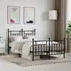 Image de vidaXL Cadre de lit métal sans matelas avec pied de lit noir 120x190cm