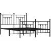 Image de vidaXL Bedframe met hoofd- en voeteneinde metaal zwart 140x190 cm