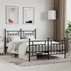 Image de vidaXL Cadre de lit métal sans matelas avec pied de lit noir 140x190cm