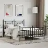 Image de vidaXL Cadre de lit métal sans matelas avec pied de lit noir 140x200cm