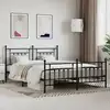 Image de vidaXL Cadre de lit métal sans matelas avec pied de lit noir 180x200cm