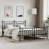 Image de vidaXL Cadre de lit métal sans matelas avec pied de lit noir 183x213cm