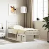 Image de vidaXL Cadre de lit métal sans matelas avec tête de lit blanc 75x190cm