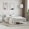 Image de vidaXL Cadre de lit métal sans matelas et tête de lit blanc 120x200 cm