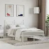 Image de vidaXL Cadre de lit métal sans matelas et tête de lit blanc 135x190 cm