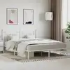 Image de vidaXL Cadre de lit métal sans matelas et tête de lit blanc 180x200 cm