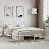 Image de vidaXL Cadre de lit métal sans matelas et tête de lit blanc 183x213 cm