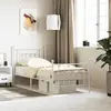 Image de vidaXL Cadre de lit métal sans matelas avec pied de lit blanc 90x190cm