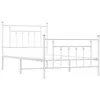 Image de vidaXL Bedframe met hoofd- en voeteneinde metaal wit 100x190 cm