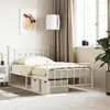 Image de vidaXL Cadre de lit métal sans matelas et pied de lit blanc 107x203 cm