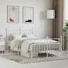 Image de vidaXL Cadre de lit métal sans matelas et pied de lit blanc 120x200 cm