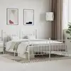 Image de vidaXL Cadre de lit métal sans matelas et pied de lit blanc 183x213 cm