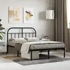 Image de vidaXL Cadre de lit métal sans matelas avec tête de lit noir 120x200cm
