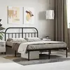 Image de vidaXL Cadre de lit métal sans matelas avec tête de lit noir 140x190cm
