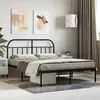 Image de vidaXL Cadre de lit métal sans matelas avec tête de lit noir 140x200cm