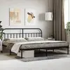 Image de vidaXL Cadre de lit métal sans matelas avec tête de lit noir 200x200cm