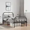 Image de vidaXL Cadre de lit métal sans matelas et pied de lit noir 100x200 cm
