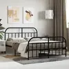 Image de vidaXL Cadre de lit métal sans matelas avec pied de lit noir 150x200cm