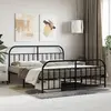 Image de vidaXL Cadre de lit métal sans matelas avec pied de lit noir 180x200cm
