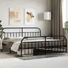 Image de vidaXL Cadre de lit métal sans matelas avec pied de lit noir 193x203cm