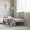 Image de vidaXL Cadre de lit métal sans matelas avec tête de lit blanc 90x200cm