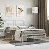 Image de vidaXL Cadre de lit métal sans matelas et tête de lit blanc 120x190 cm
