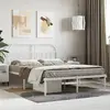 Image de vidaXL Cadre de lit métal sans matelas et tête de lit blanc 140x190 cm