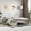 Image de vidaXL Cadre de lit métal sans matelas et tête de lit blanc 180x200 cm